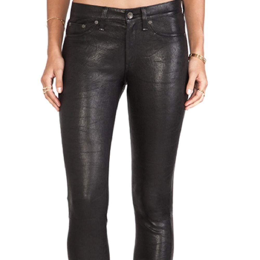 RAG & BONE Skinny Leather Pants - Picture 1 of 5